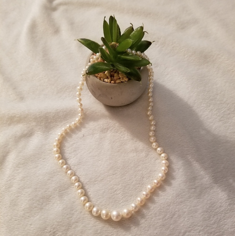Authentic Pearl Necklace with 14k Gold Clasp